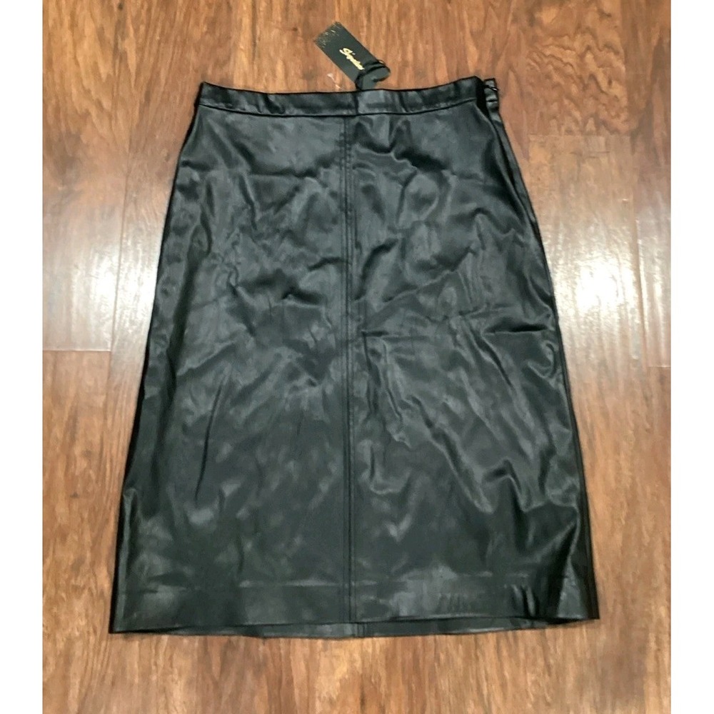 Shinestar Women's Size Large Pleather Pencil, Faux Leather